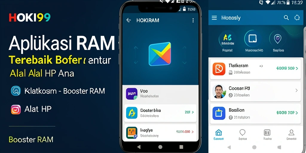 Tampilan antarmuka HOKI99 dengan fitur Booster RAM yang efektif.